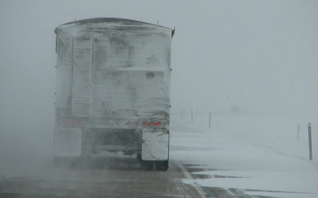 snow covered truck